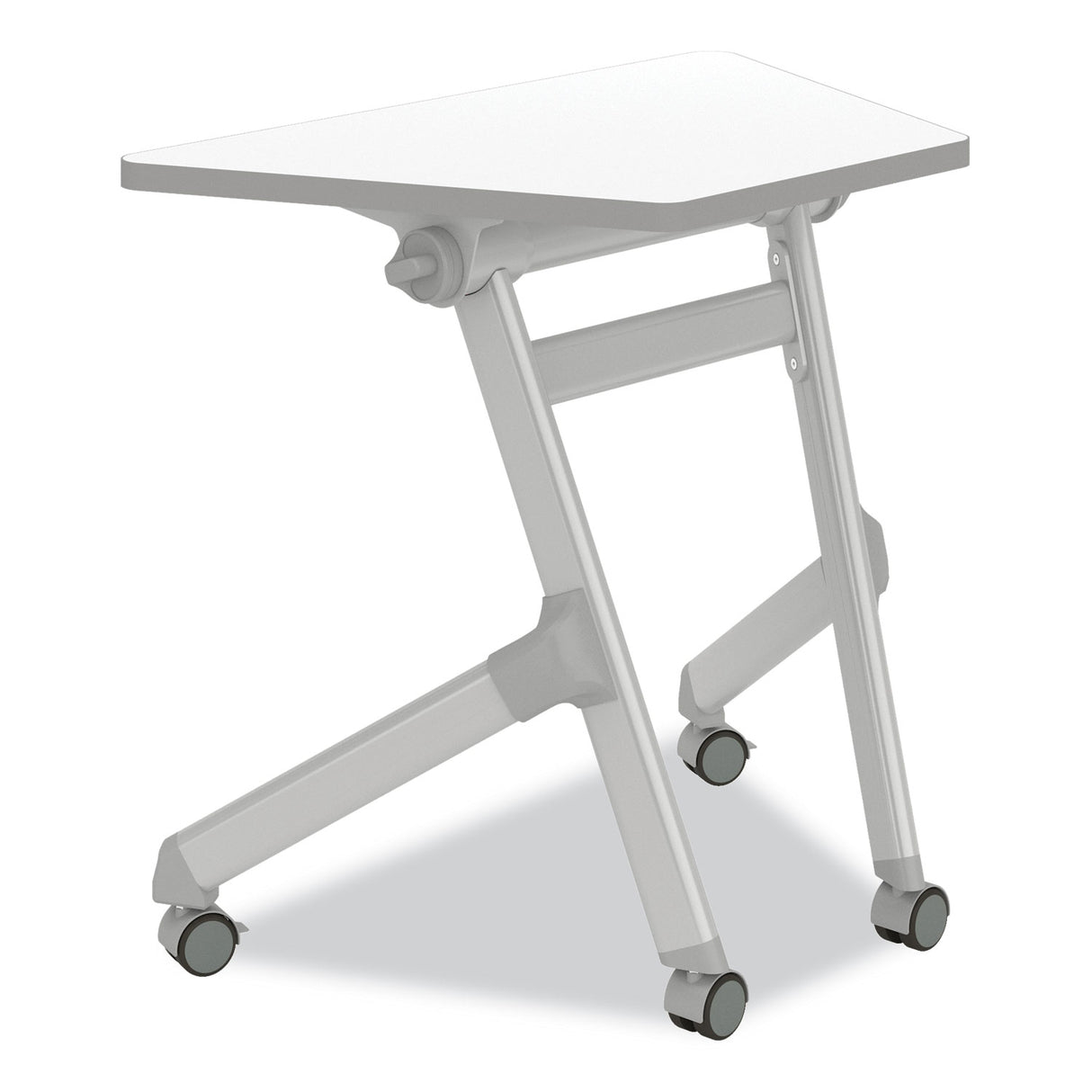 Safco Learn Nesting Trapezoid Desk, 32.83" x 22.25" to 29.5", White/Silver (1226DE)