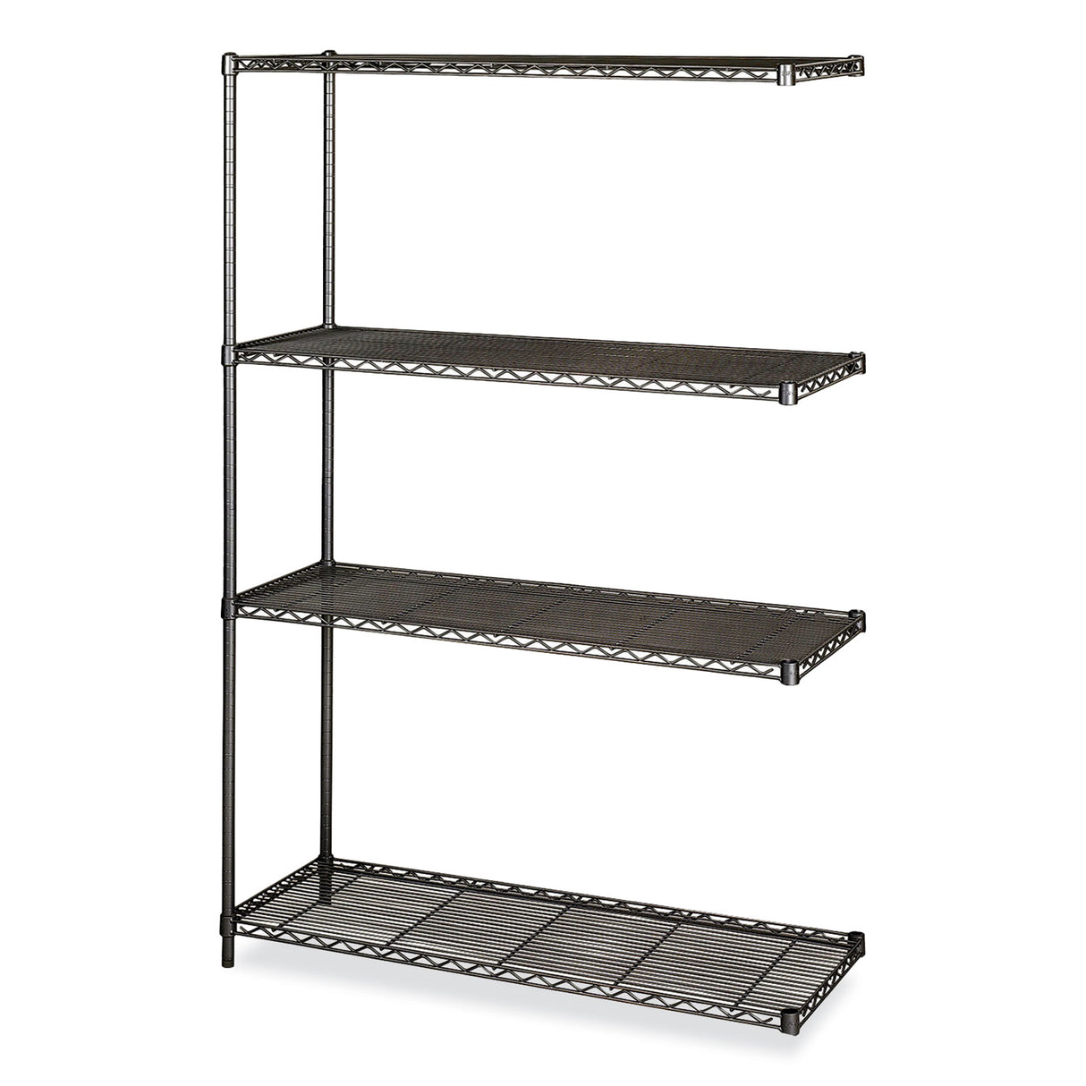 Safco Industrial Add-On Unit, Four-Shelf, 48w x 18d x 72h, Steel, Black (5292BL)