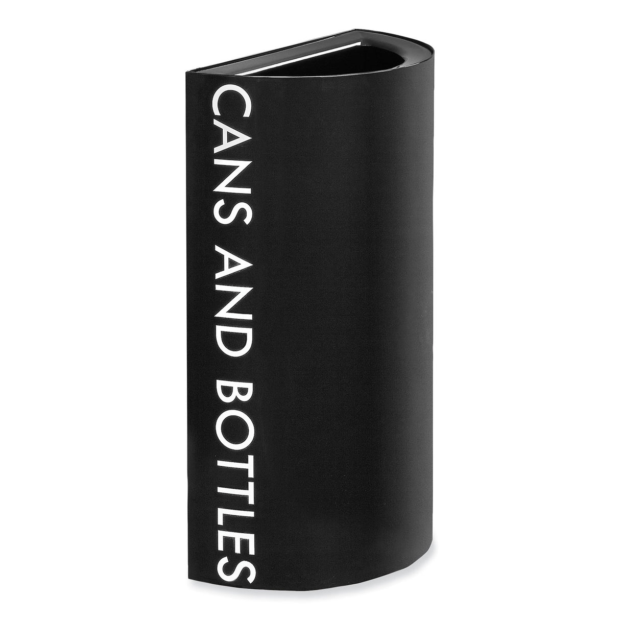 Safco Mixx Recycling Center Half-Round Receptacle, 23 gal, Steel, Black (9447BL)