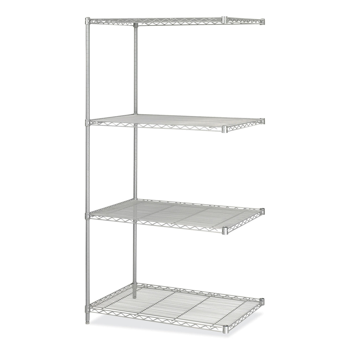 Safco Industrial Add-On Unit, Four-Shelf, 36w x 24d x 72h, Steel, Metallic Gray (5289GR)