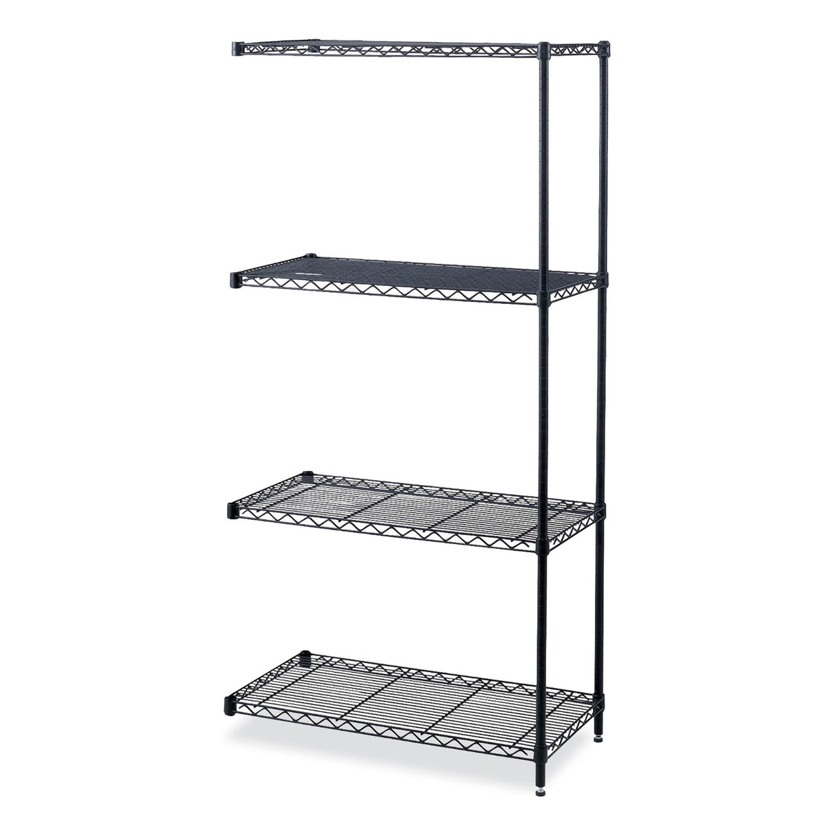 Safco Industrial Add-On Unit, Four-Shelf, 36w x 18d x 72h, Steel, Black (5286BL)