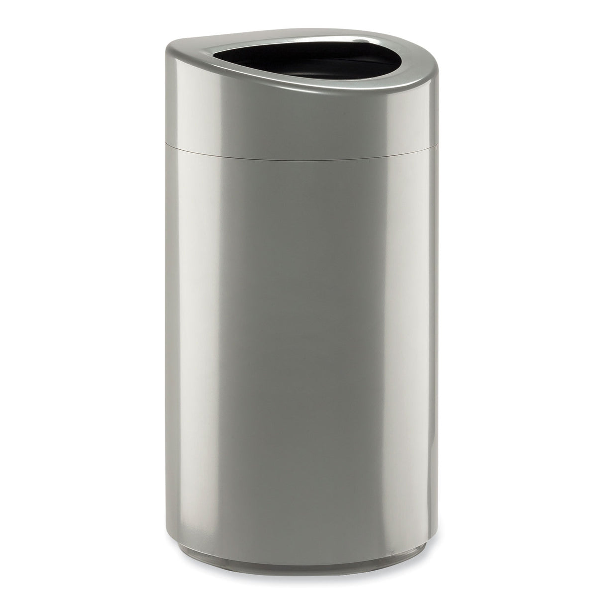Safco Open Top Oval Waste Receptacle, 14 gal, Steel, Silver (9921SL)