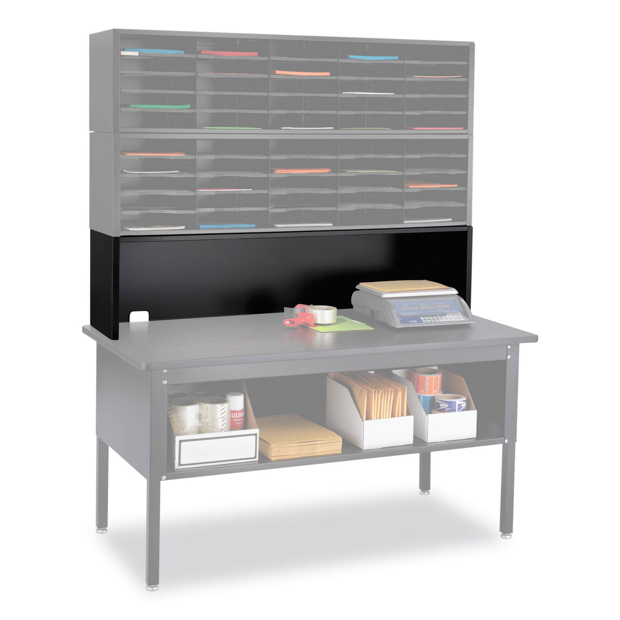 Safco E-Z Sort Riser, 57.5 x 13 x 14, Black (7752BL)