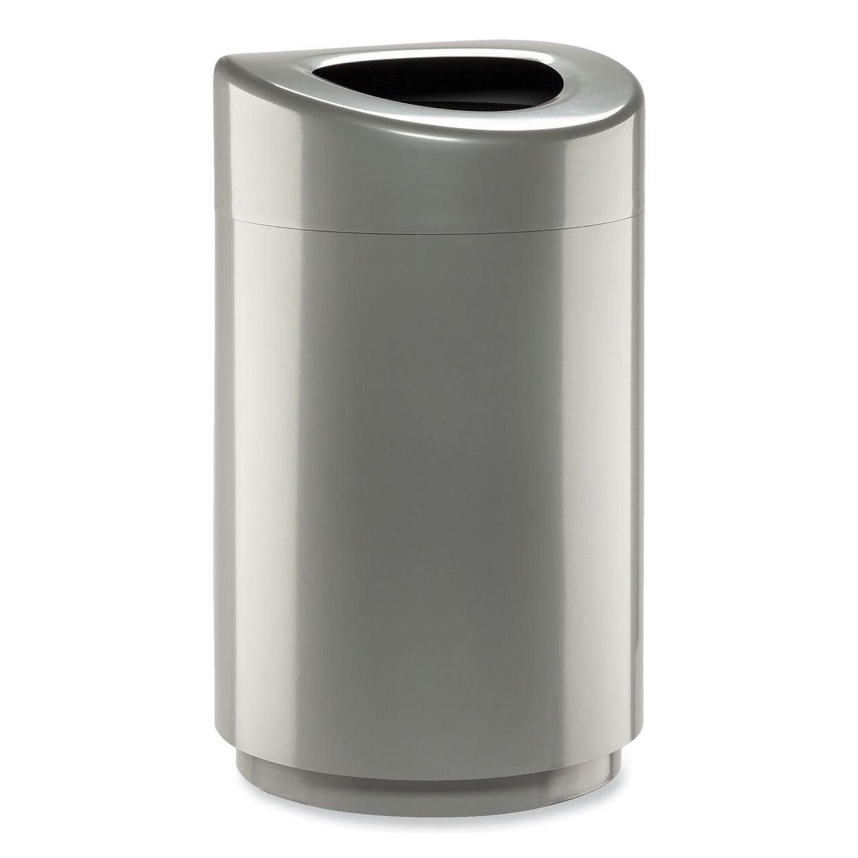 Safco Open Top Round Waste Receptacle, 30 gal, Steel, Silver (9920SL)