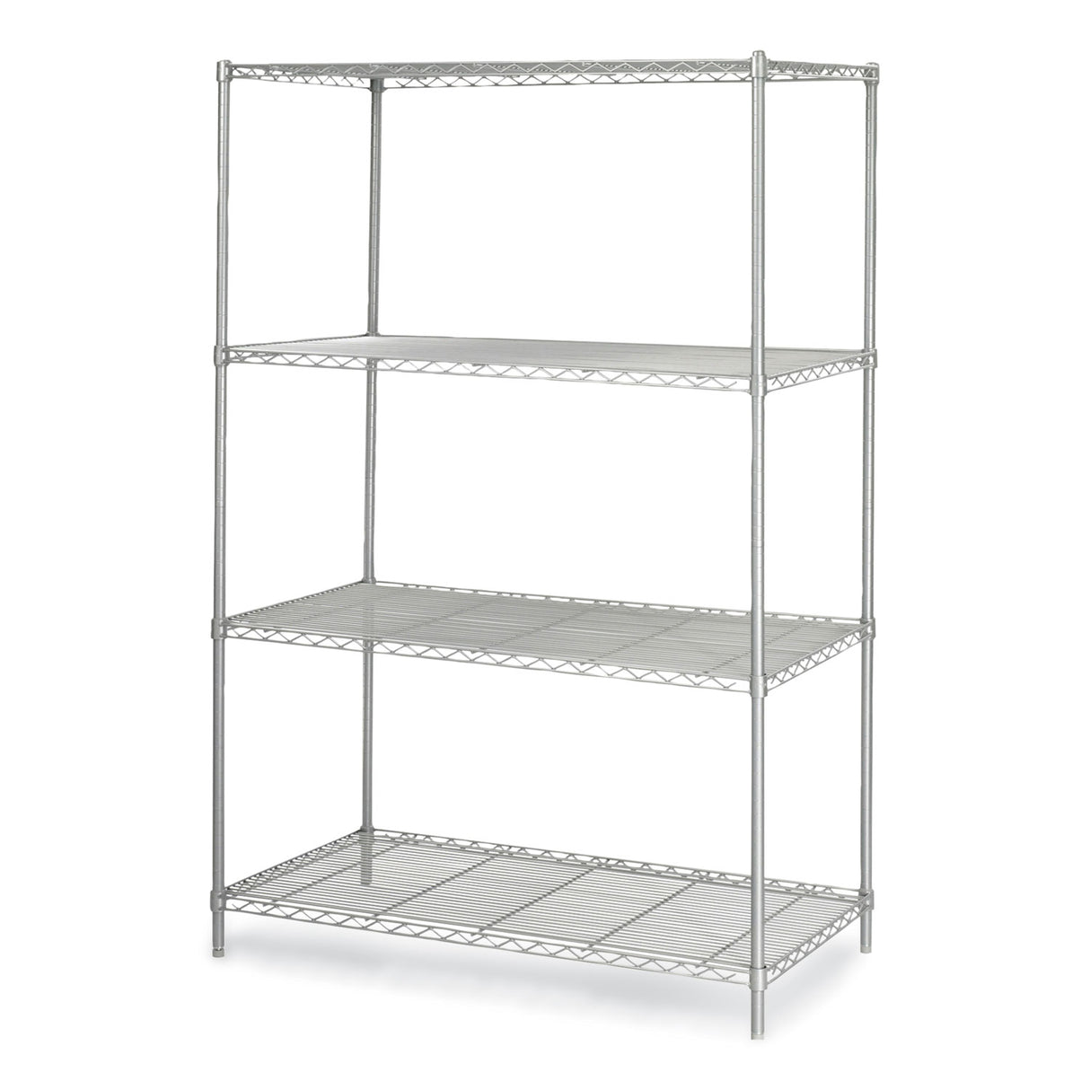Safco Industrial Wire Shelving, Four-Shelf, 48w x 24d x 72h, Metallic Gray (5294GR)