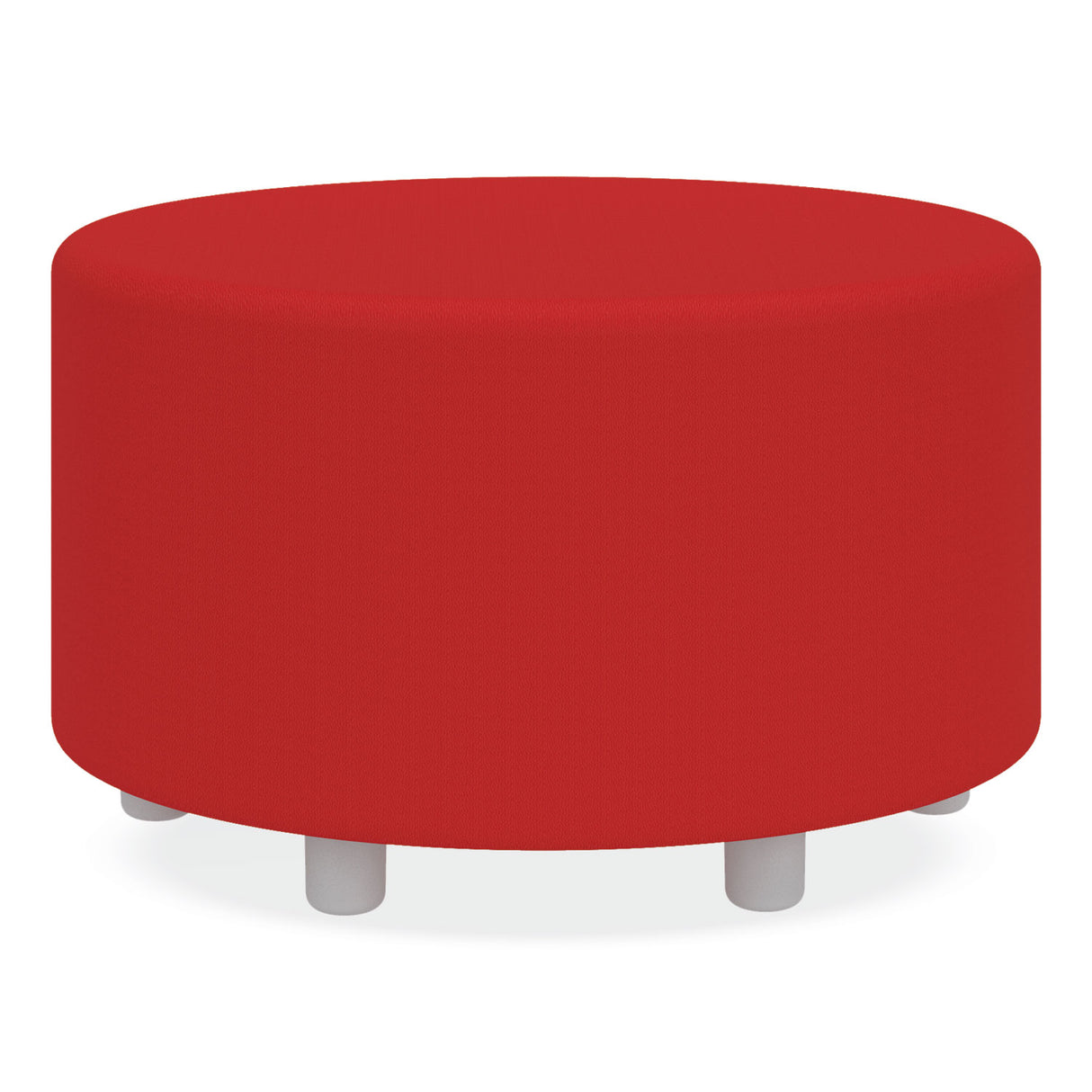 Safco Learn 30" Cylinder Vinyl Ottoman, 30w x 30d x 18h, Red (8123RV)