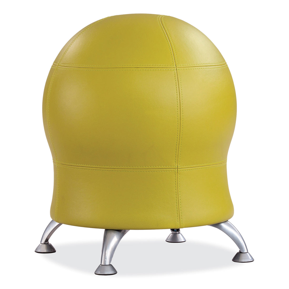 Safco Zenergy Ball Chair, Backless, Supports Up to 250 lb, Green Vinyl Seat, Silver Base (4751GV)