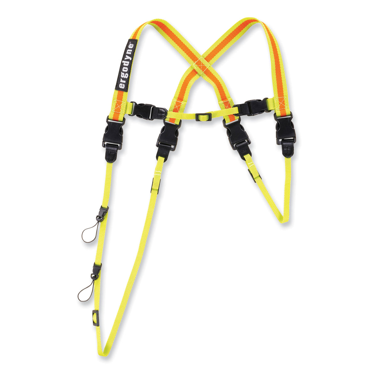 ergodyne Squids 3132 Barcode Scanner Lanyard Harness, XL: 23" Arm Strap, 46" Lanyard Strap, Hi-Vis Lime (19135)