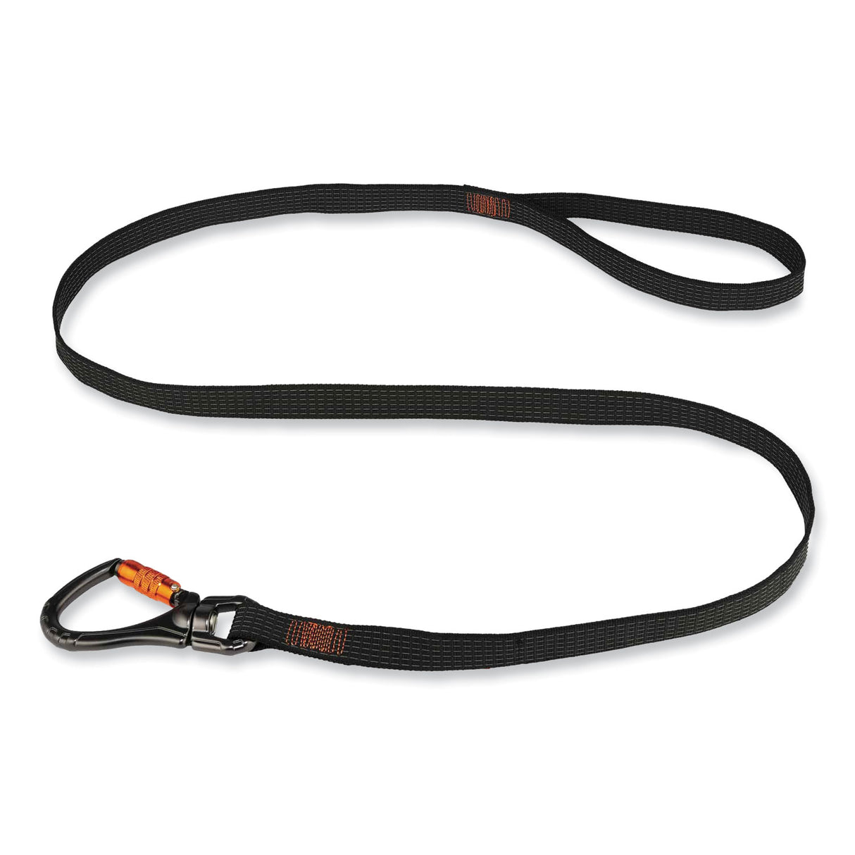 ergodyne Squids 3129 Tool Lanyard with Double-Locking Swivel Carabiner + Loop, 40 lb Max Working Capacity, 76" Long, Black (19137)