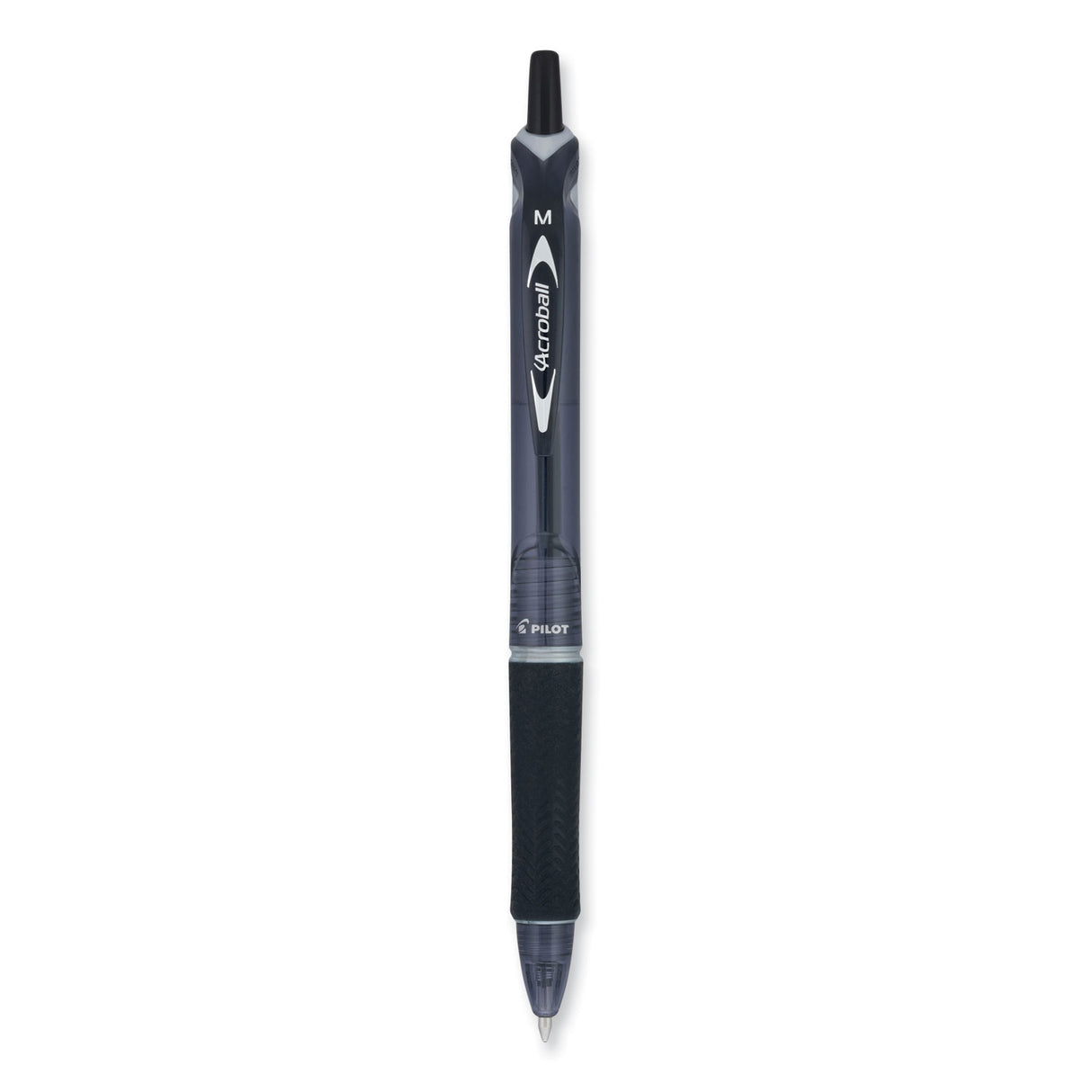 Pilot Acroball Colors Advanced Ink Hybrid Gel Pen, Retractable, Medium 1 mm, Black Ink, Smoke/Black Barrel (31821)