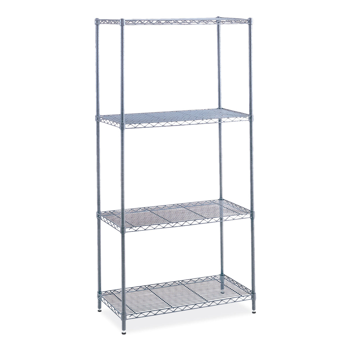 Safco Industrial Wire Shelving, Four-Shelf, 36w x 24d x 72h, Metallic Gray (5288GR)