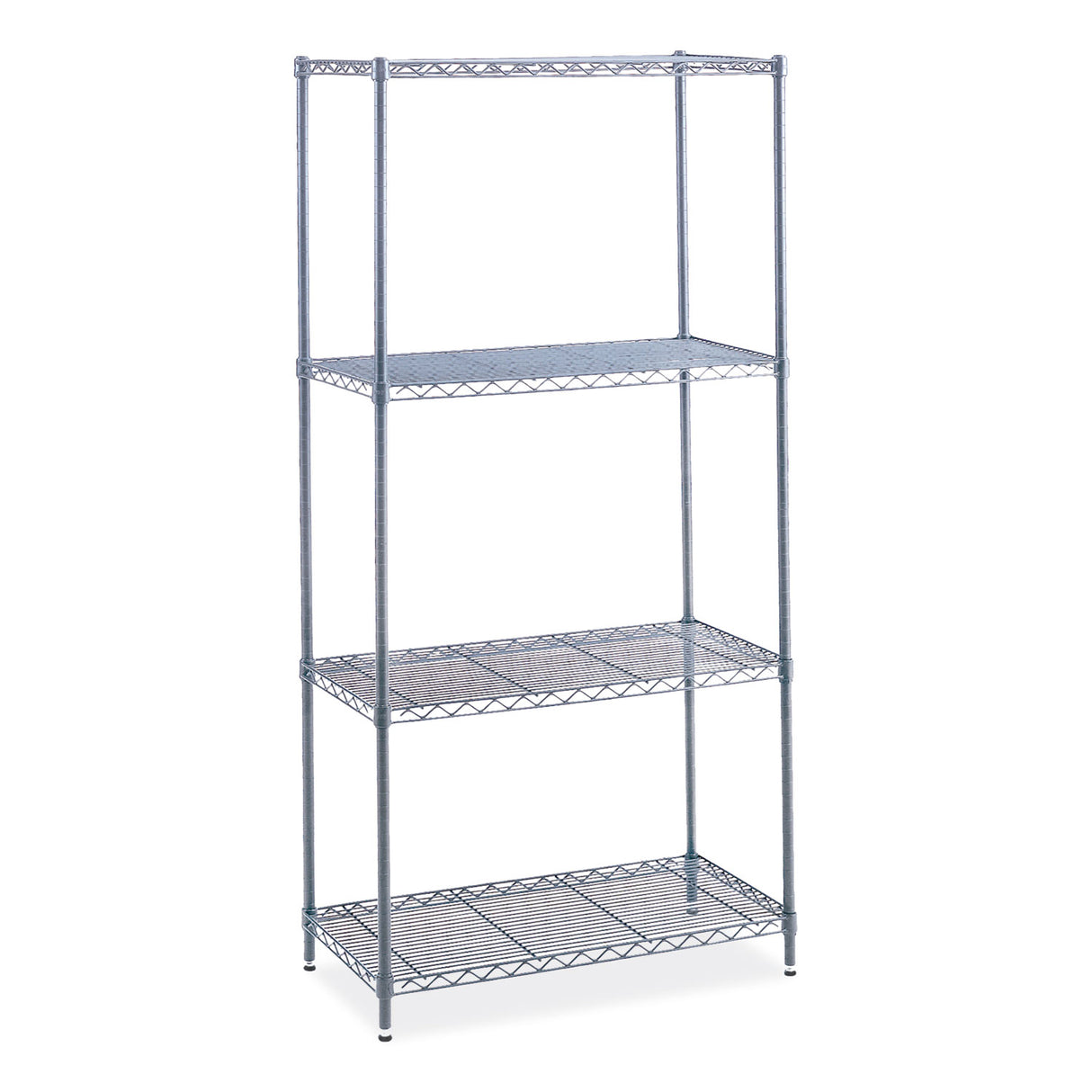 Safco Industrial Wire Shelving, Four-Shelf, 48w x 18d x 72h, Metallic Gray (5291GR)