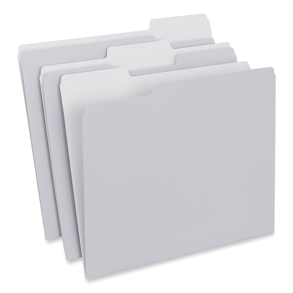 Universal Top Tab File Folders, 1/3-Cut Tabs: Assorted, Letter Size, 0.75" Expansion, Gray, 100/Box (UNV18101)