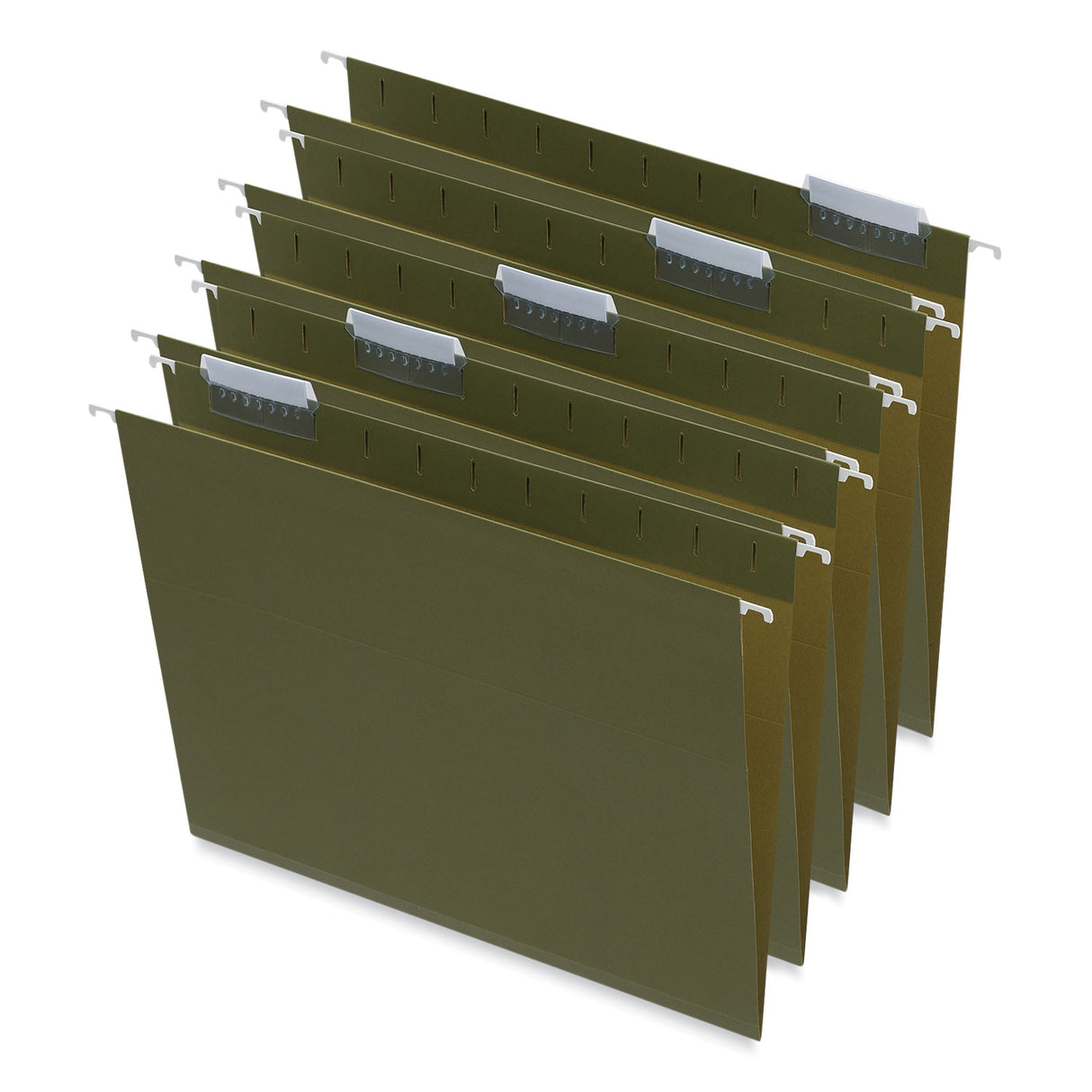 Universal Box Bottom Hanging File Folders, 1" Capacity, Letter Size, 1/5-Cut Tabs, Standard Green, 25/Box (UNV14141)