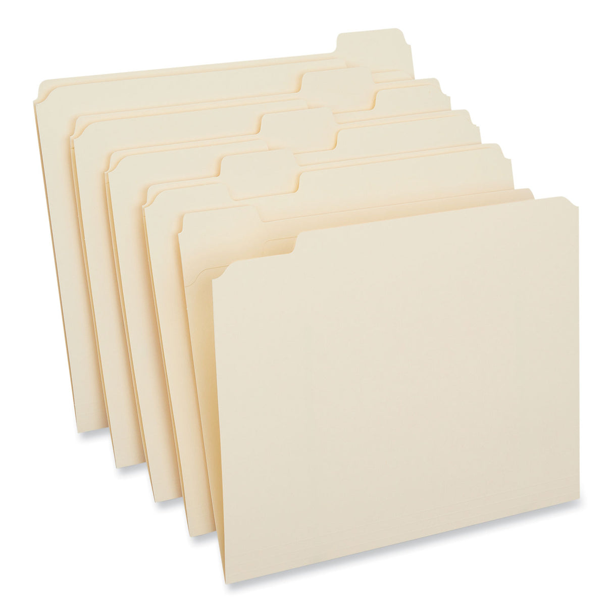 Universal Double-Ply Top Tab Manila File Folders, 1/5-Cut Tabs: Assorted, Letter Size, 0.75" Expansion, Manila, 100/Box (UNV16115)