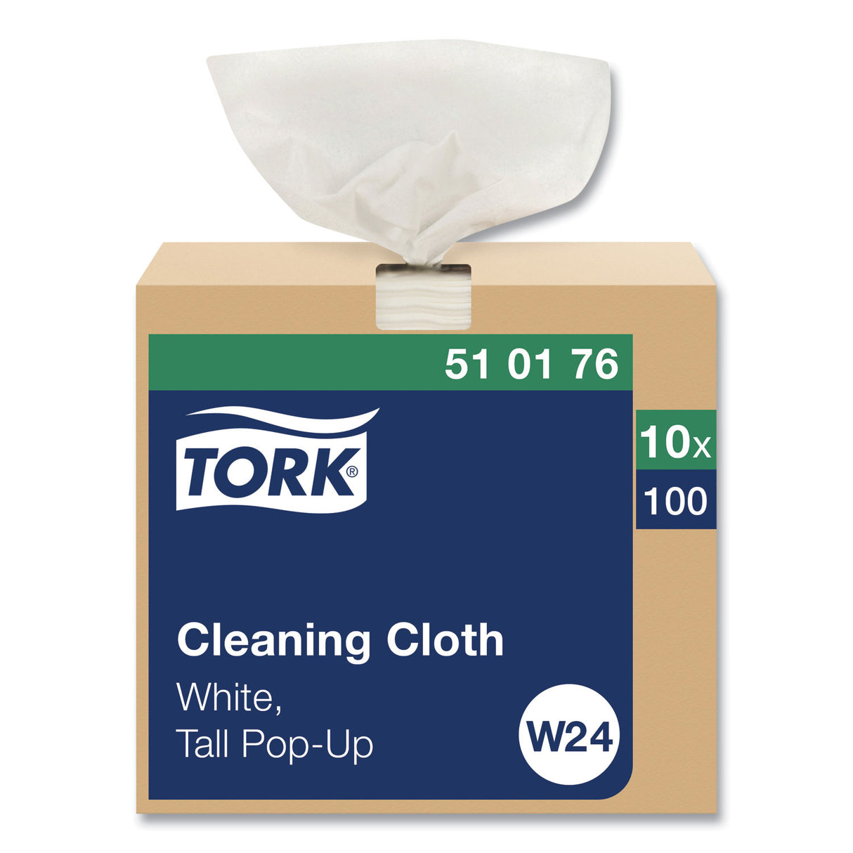 Tork Cleaning Cloth, 8.46 x 16.13, White, 100 Wipes/Box, 10 Boxes/Carton (510176)