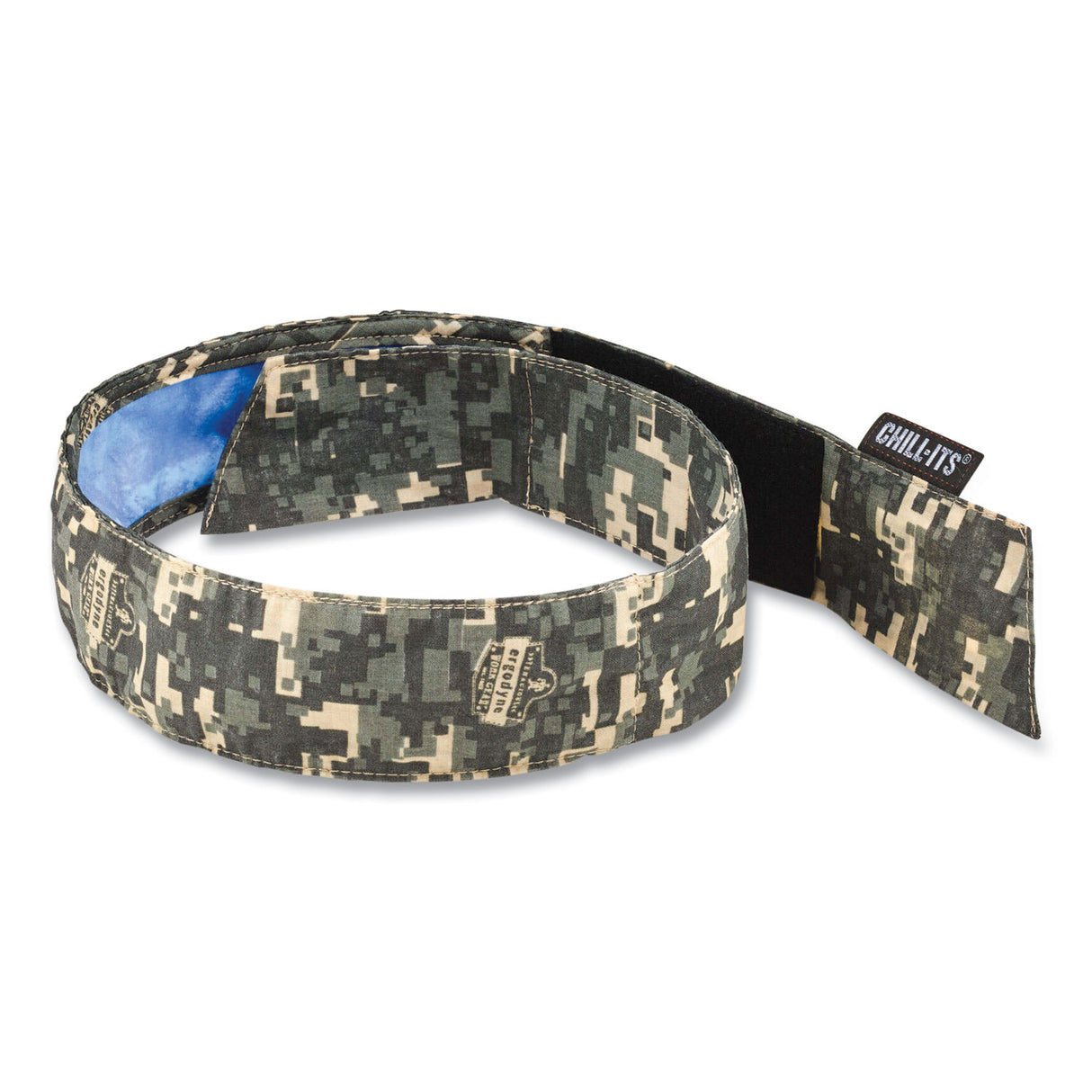 ergodyne Chill-Its 6705CT Cooling PVA Hook and Loop Bandana Headband, One Size Fits Most, Camo (12572)