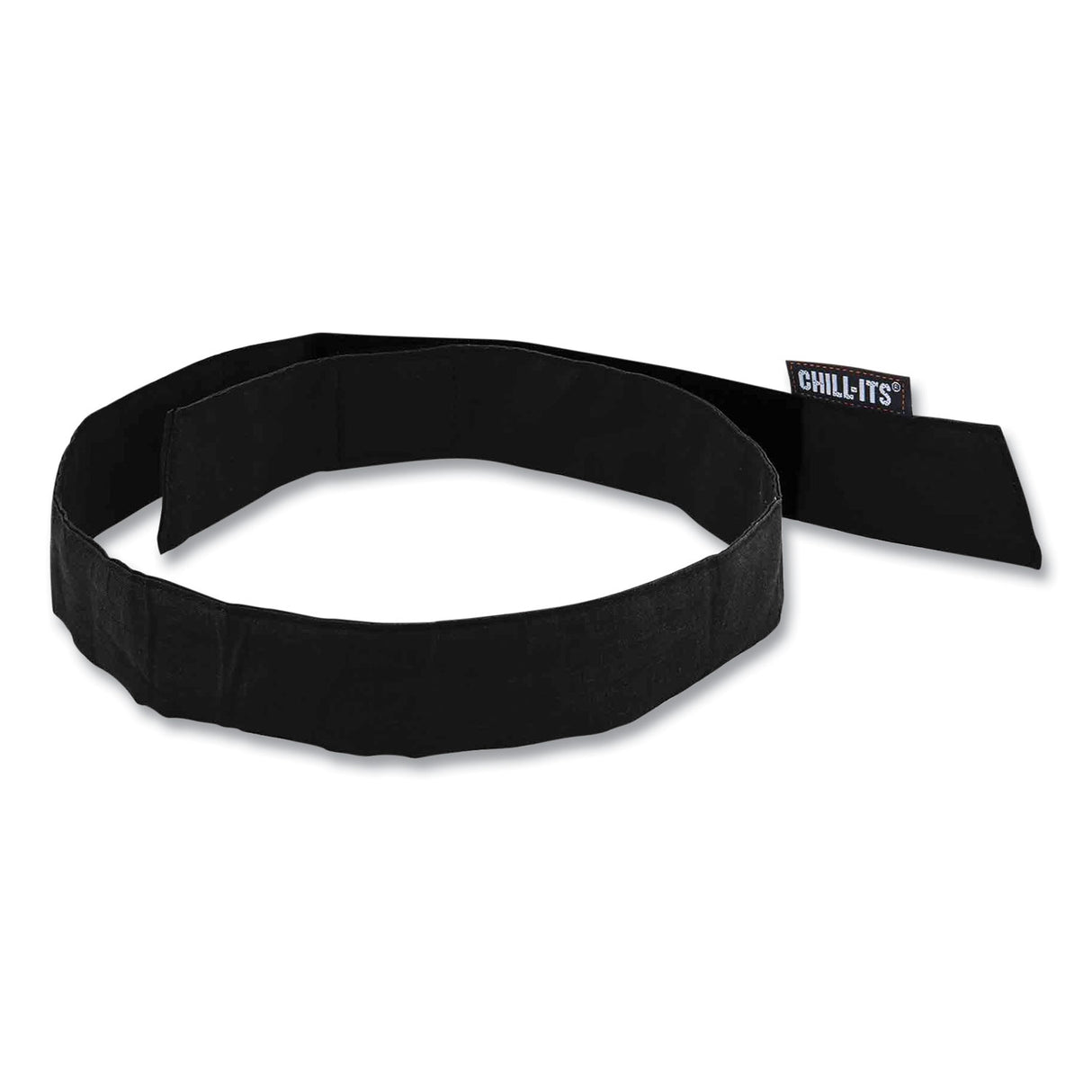 ergodyne Chill-Its 6705 Cooling Embedded Polymers Hook and Loop Bandana Headband, One Size Fit Most, Black (12333)