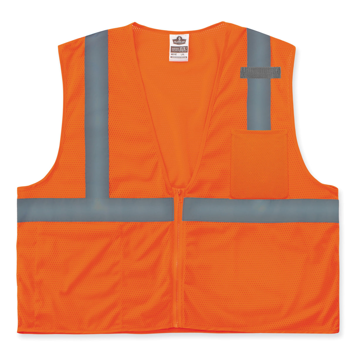 ergodyne GloWear 8210Z Class 2 Economy Mesh Vest, Polyester, Orange, 2X-Large/3X-Large (21047)