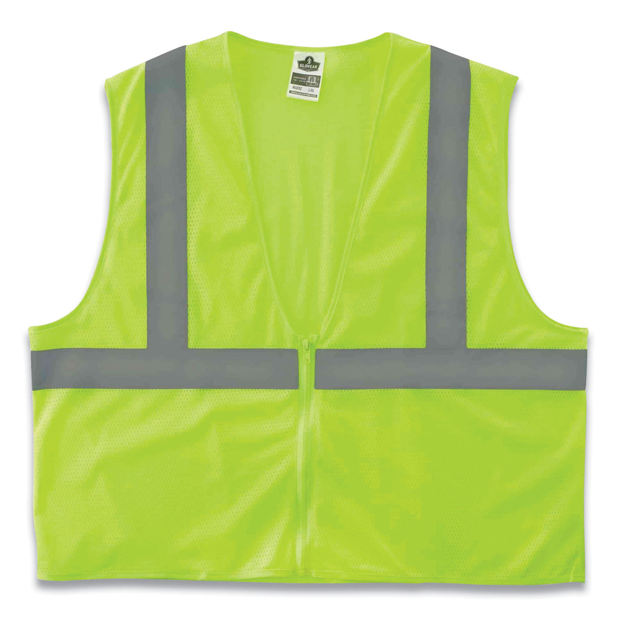 ergodyne GloWear 8205Z Class 2 Super Economy Mesh Vest, Polyester, Lime, Small/Medium (20993)