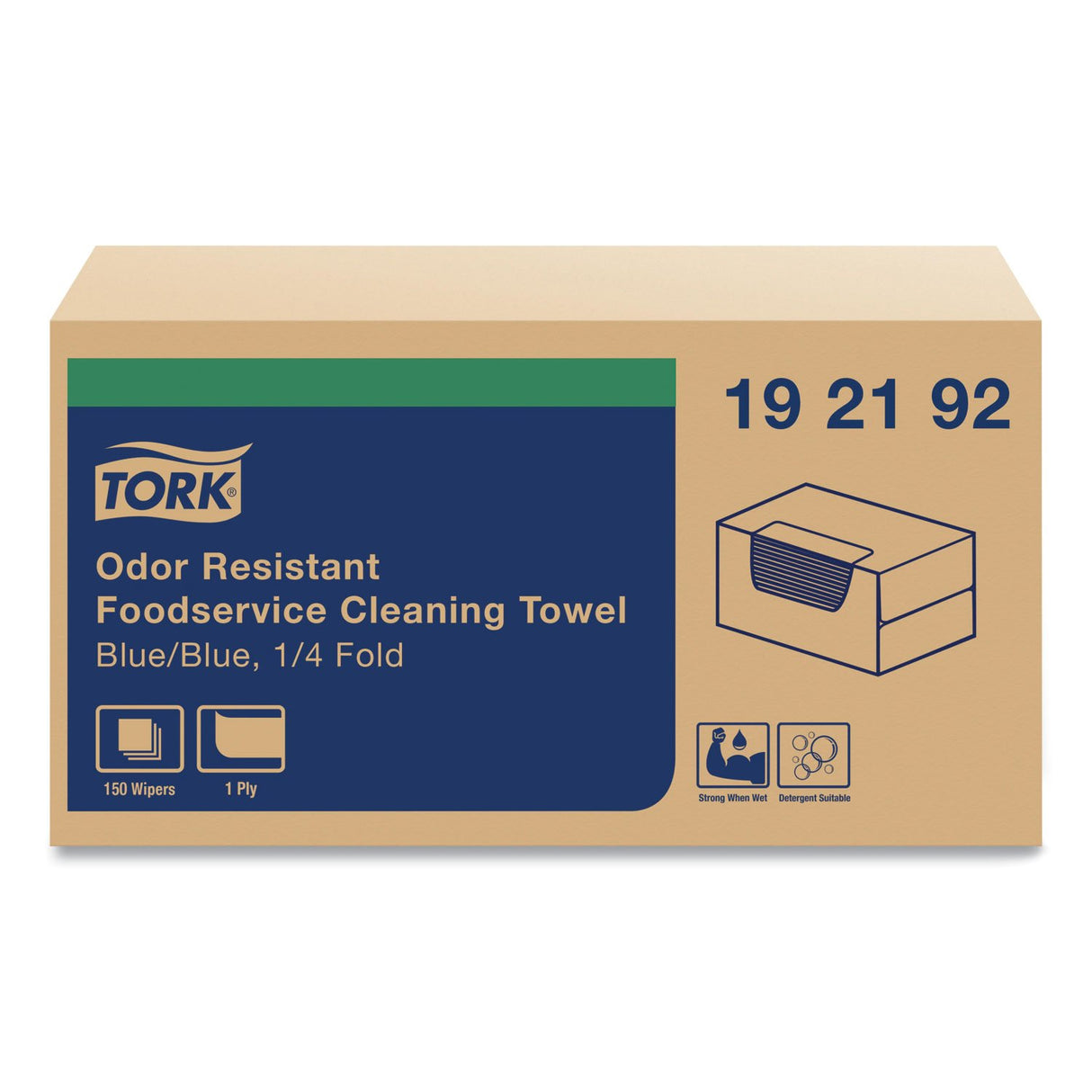 Tork® Foodservice Cloths, 1-Ply, Blue, 150 Cloths (192192)
