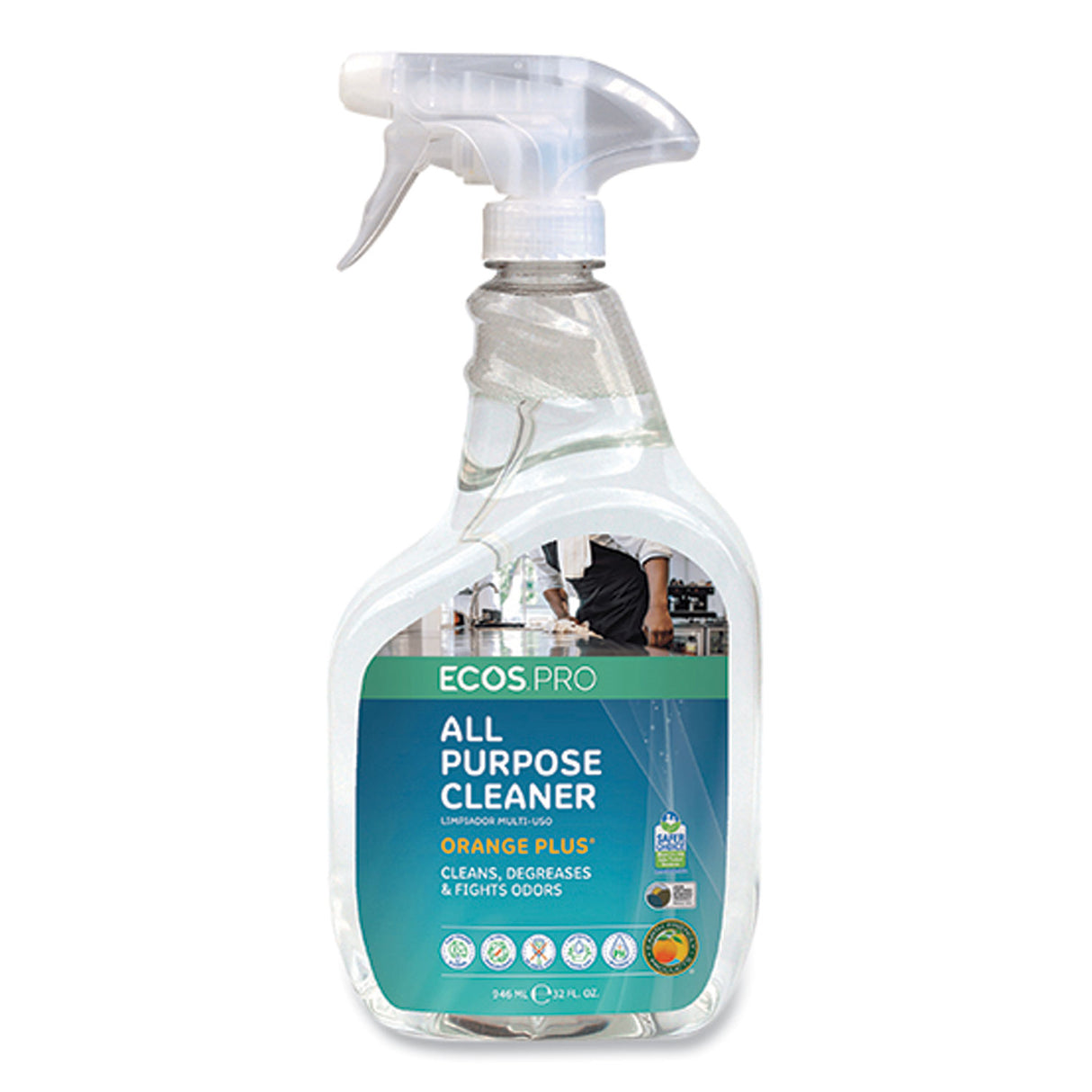 ECOS PRO Orange Plus All-Purpose Cleaner and Degreaser, Citrus Scent, 32 oz Spray Bottle (PL97066)
