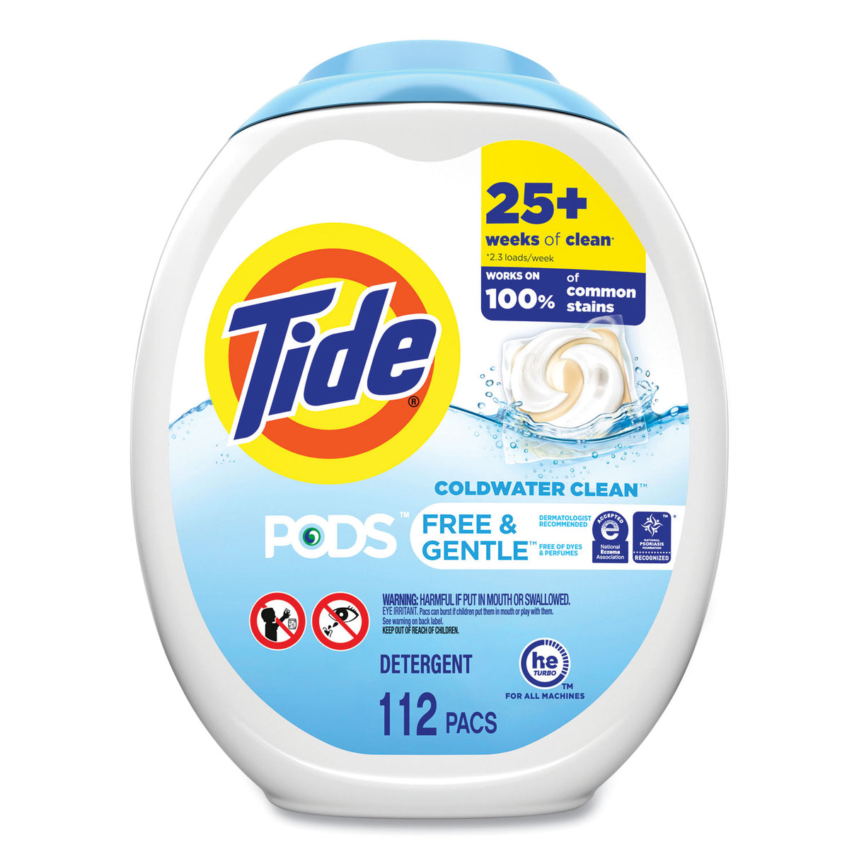 Tide® PODS, Free & Gentle, Unscented, 112 Pods (03229)