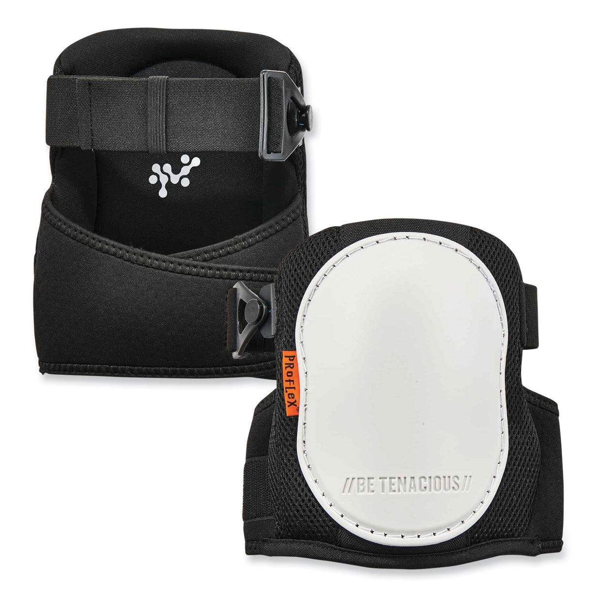 ergodyne ProFlex 377 Lightweight Gel Knee Pads, Smooth Hard Cap, Buckle/Hook and Loop Closure, Black, Pair (18477)