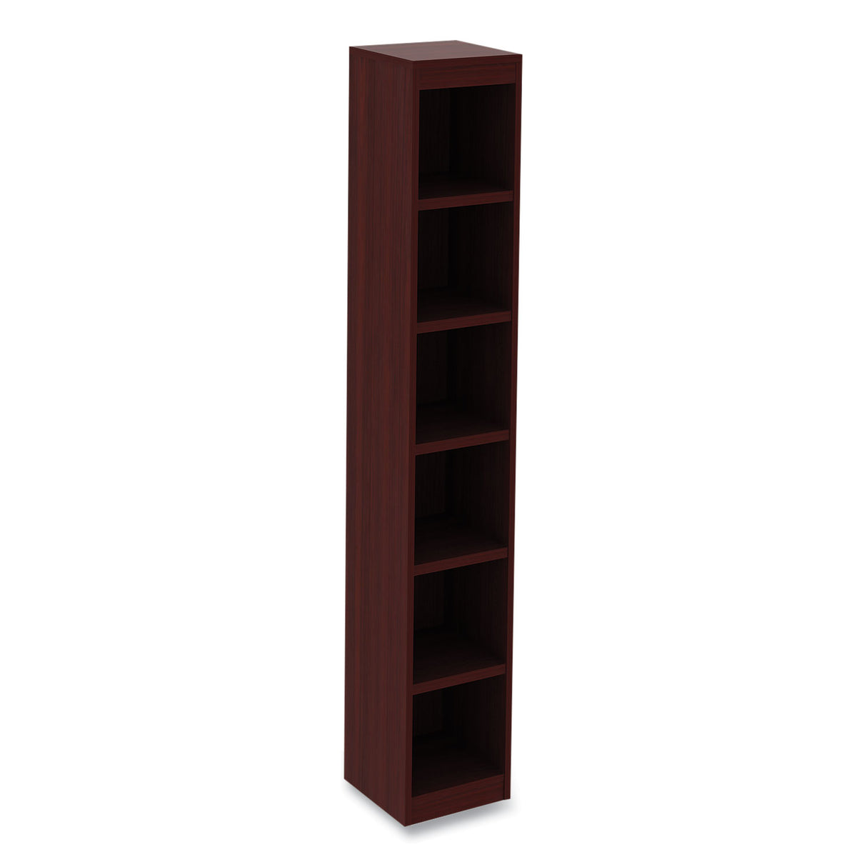 Alera Valencia Series Narrow Profile Bookcase, Six-Shelf, 11.81w x 11.81d x 71.73h, Mahogany (ALEVA67212MY)