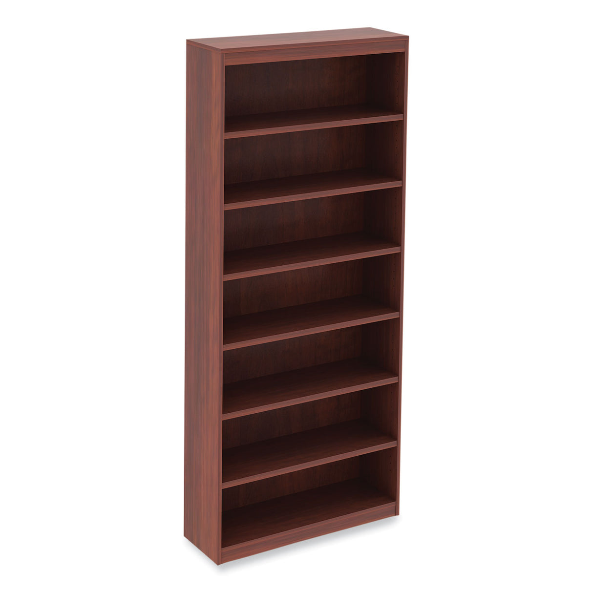 Alera Valencia Series Square Corner Bookcase, Seven-Shelf, 35.63w x 11.81d x 83.86h, Cherry (ALEVA78436MC)