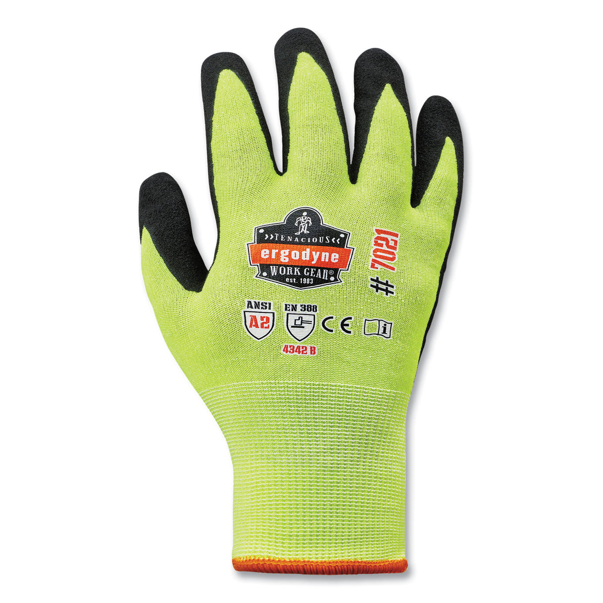 ergodyne ProFlex 7021-CASE Hi-Vis Nitrile Coated CR Gloves, Lime, Medium, 144 Pairs/Carton (17863)