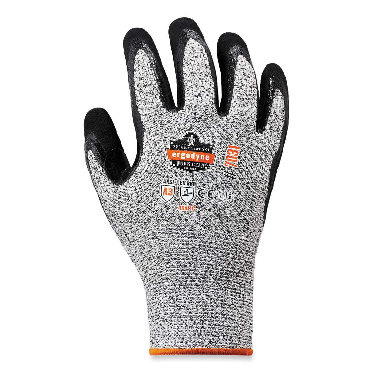ergodyne ProFlex 7031-CASE ANSI A3 Nitrile-Coated CR Gloves, Gray, Small, 144 Pairs/Carton (17882)