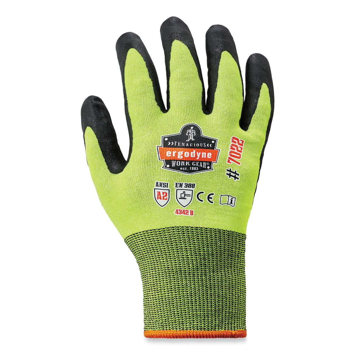 ergodyne ProFlex 7022-CASE ANSI A2 Coated CR Gloves DSX, Lime, 2X-Large, 144 Pairs/Carton (17876)