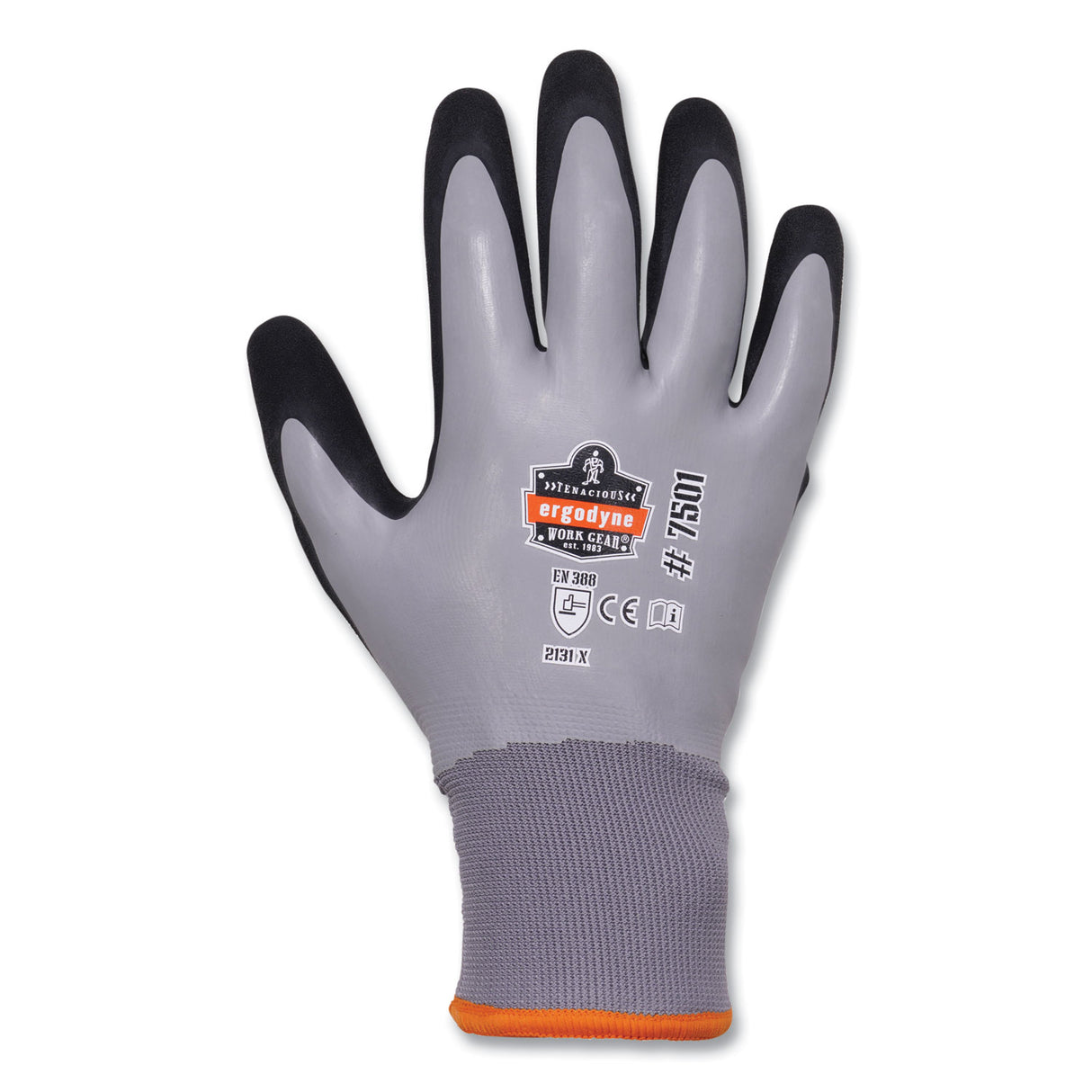 ergodyne ProFlex 7501-CASE Coated Waterproof Winter Gloves, Gray, Large, 144 Pairs/Carton (17934)