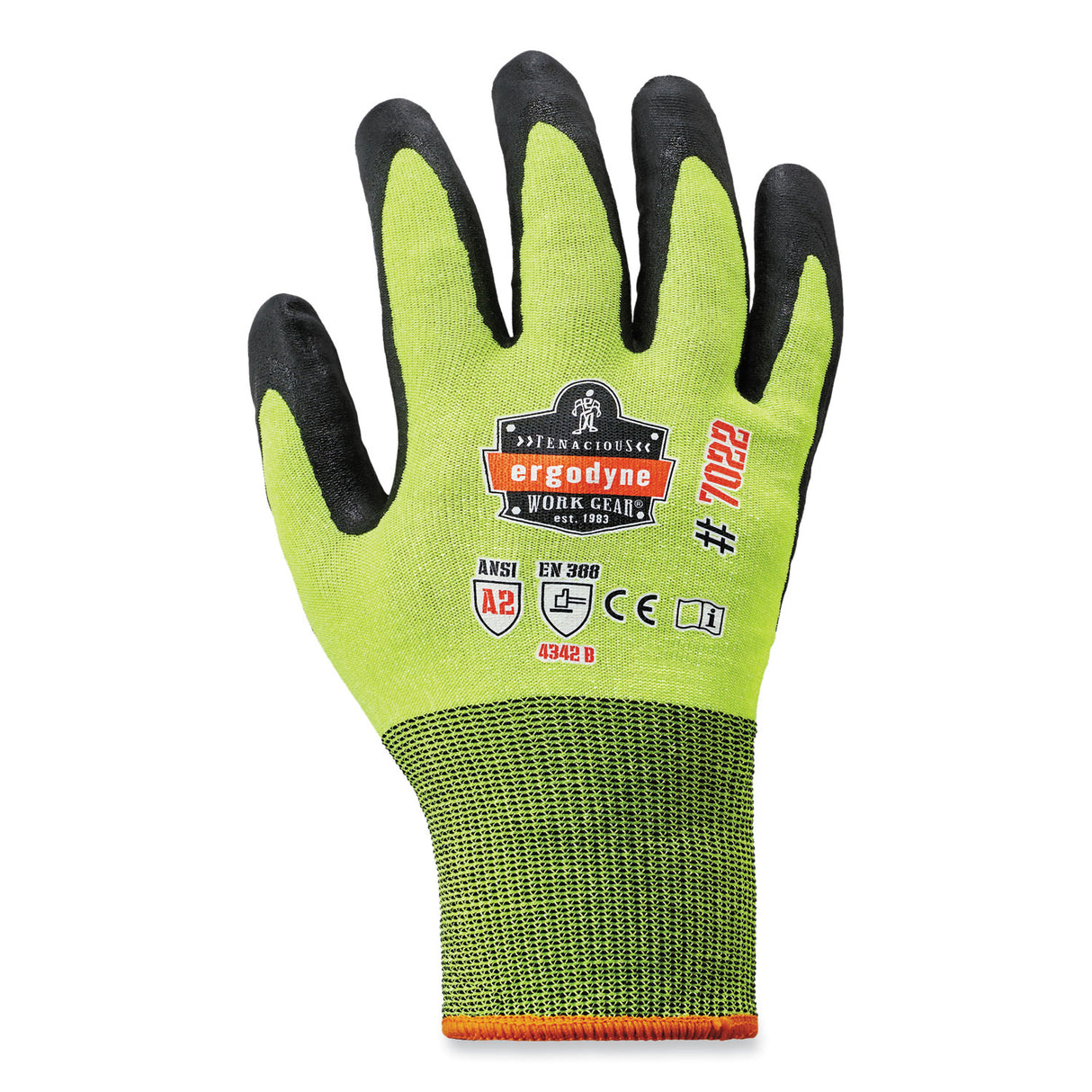 ergodyne ProFlex 7022 ANSI A2 Coated CR Gloves DSX, Lime, Small, Pair (17972)