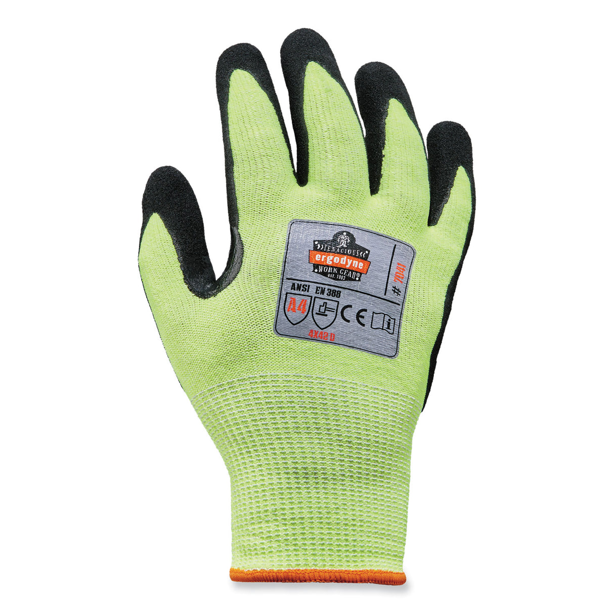 ergodyne ProFlex 7041-CASE ANSI A4 Nitrile Coated CR Gloves, Lime, Medium, 144 Pairs/Carton (17823)