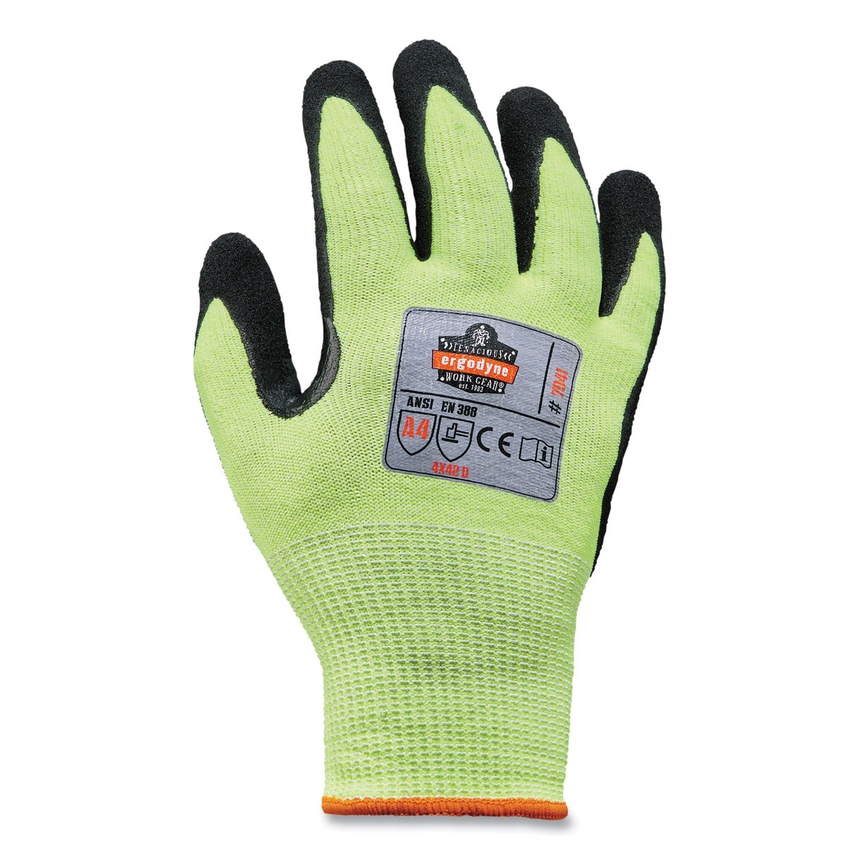 ergodyne ProFlex 7041-CASE ANSI A4 Nitrile Coated CR Gloves, Lime, Small, 144 Pairs/Carton (17822)