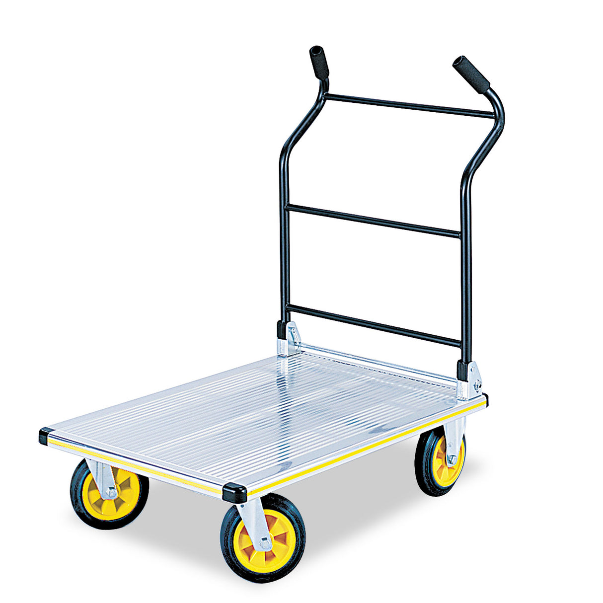 Safco Stow-Away Platform Truck, 1,000 lb Capacity, 24 x 39 x 40, Aluminum/Black (4053NC)