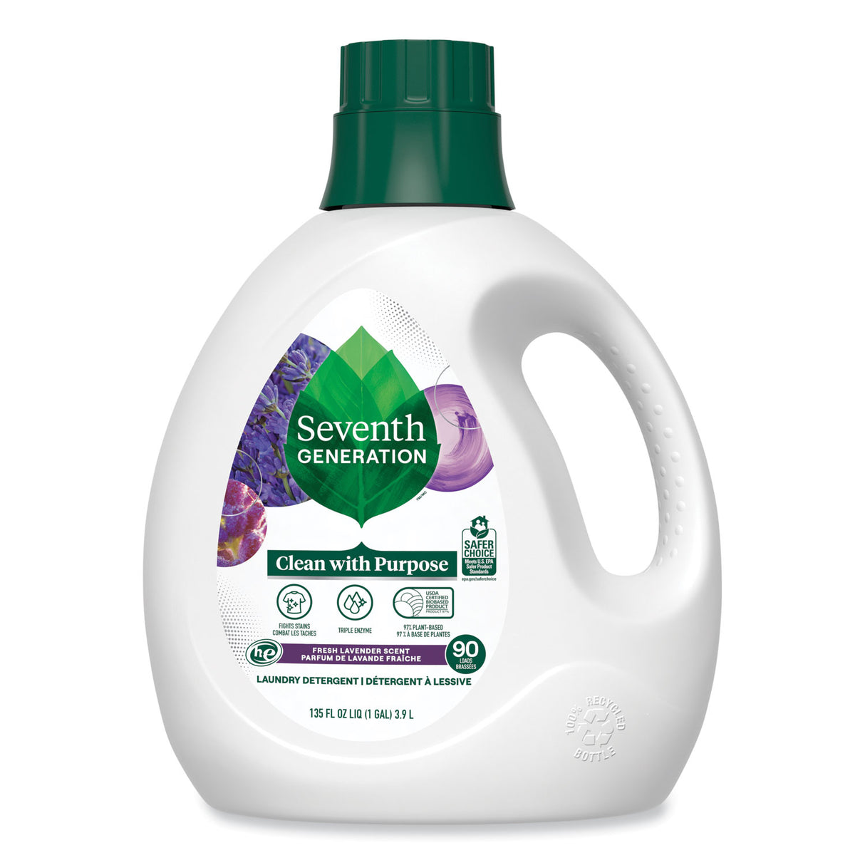 Seventh Generation Natural Liquid Laundry Detergent, Fresh Lavender, 135 oz Bottle, 4/Carton (45064CT)
