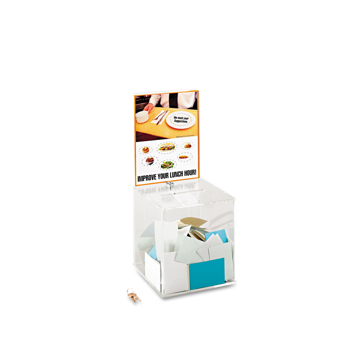 Safco Large Acrylic Collection Box, 9 1/4 x 9 1/4 x 21, Clear (4234CL)