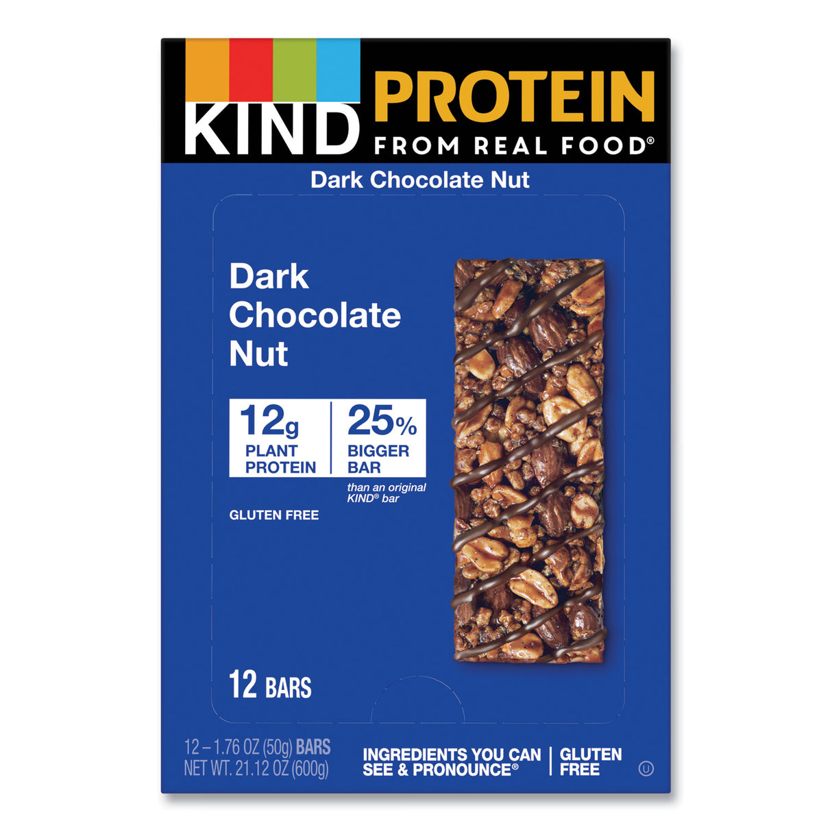 KIND Protein Bars, Double Dark Chocolate, 1.76 oz, 12/Pack (26036)