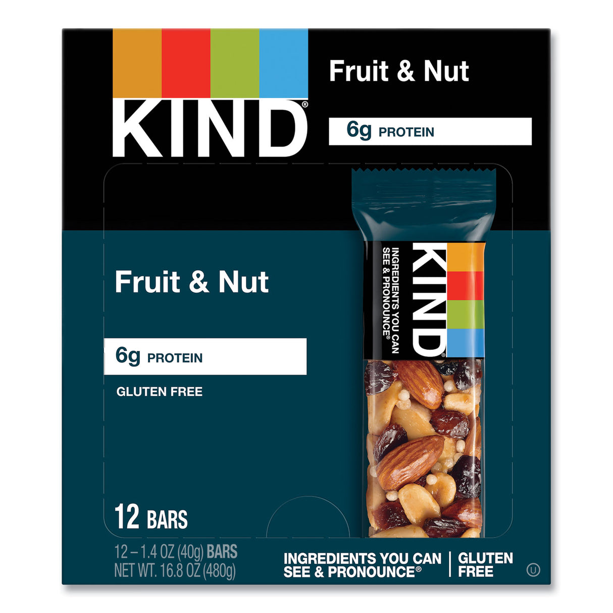 KIND Fruit and Nut Bars, Fruit and Nut Delight, 1.4 oz, 12/Box (17824)