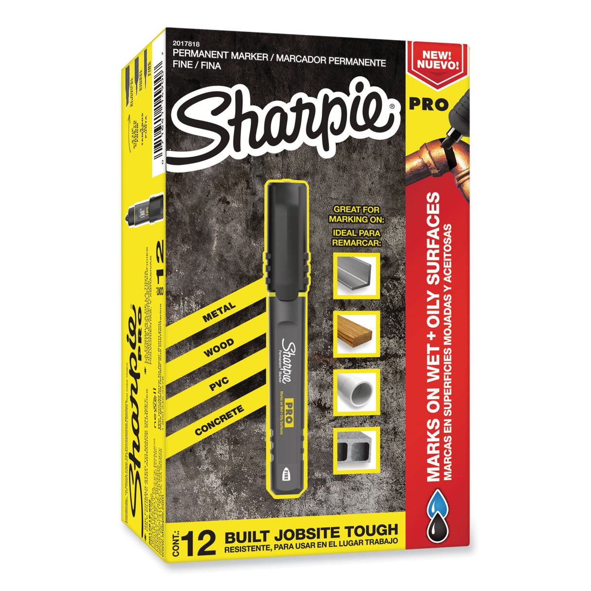 Sharpie Pro Permanent Marker, Fine Bullet Tip, Black, Dozen (2017818)