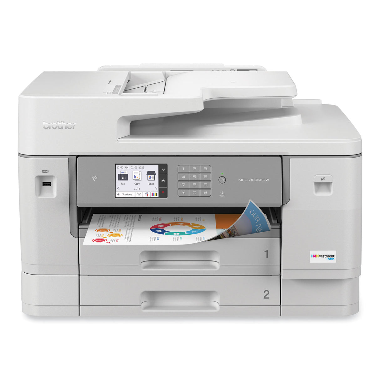 Brother MFC-J6955DW INKvestment Tank All-in-One Color Inkjet Printer, Copy/Fax/Print/Scan