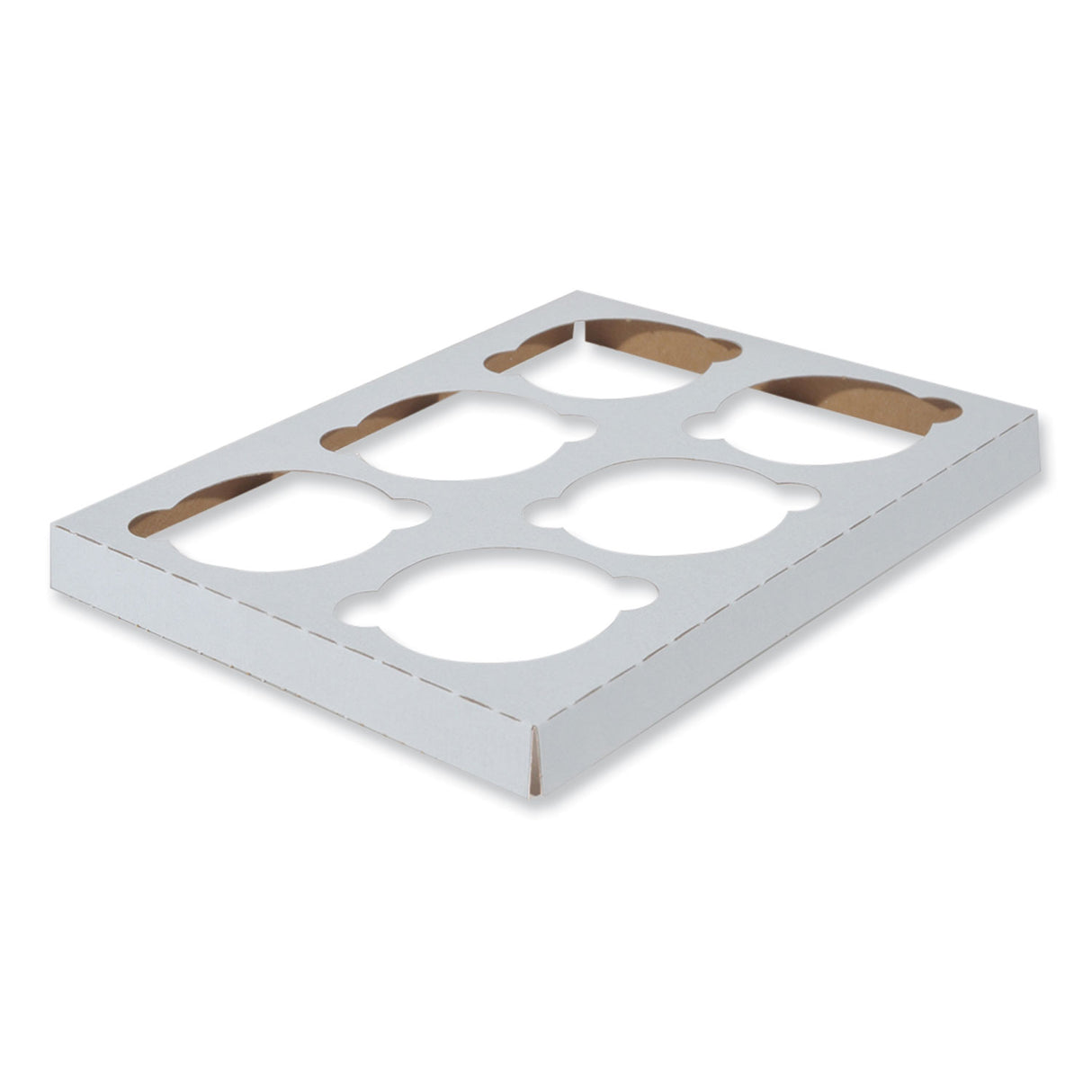 SCT Cupcake Holder Inserts, 6-Cupcake Holder, 8.87 x 6.87 x 0.75, White, Paper, 200/Carton (1010)