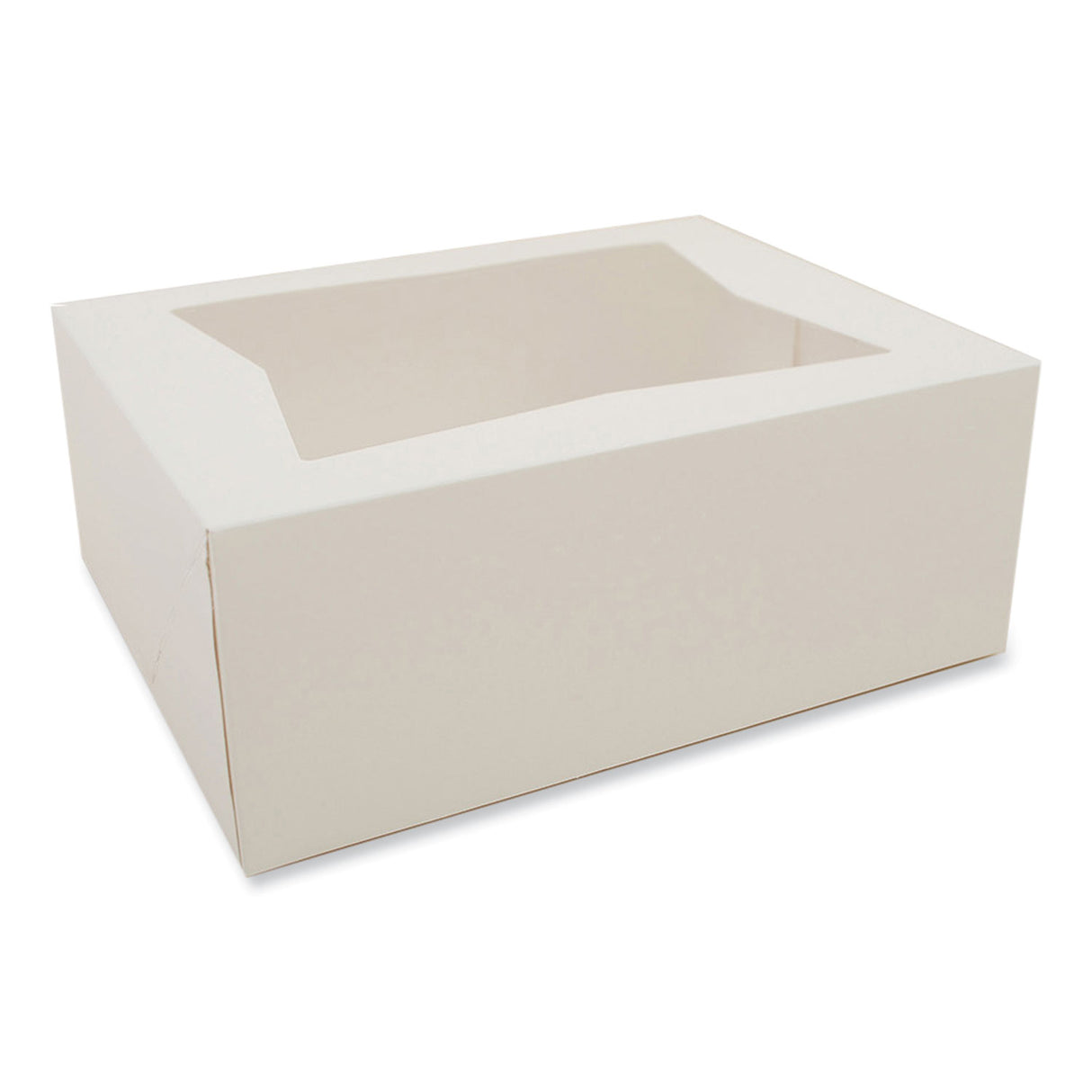 SCT White Window Bakery Boxes with Attached Flip Top, 4-Corner Beers Design, 10 x 10 x 4, White, Paper, 200/Carton (24223)