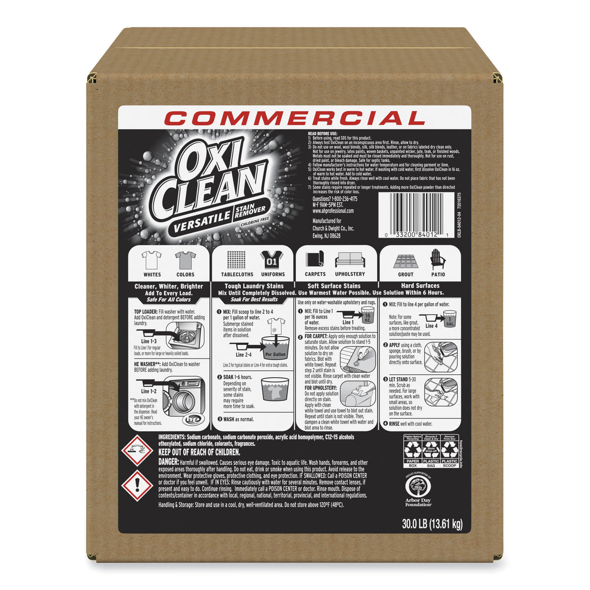 OxiClean Stain Remover, Regular Scent, 30 lb Box (3320084012)