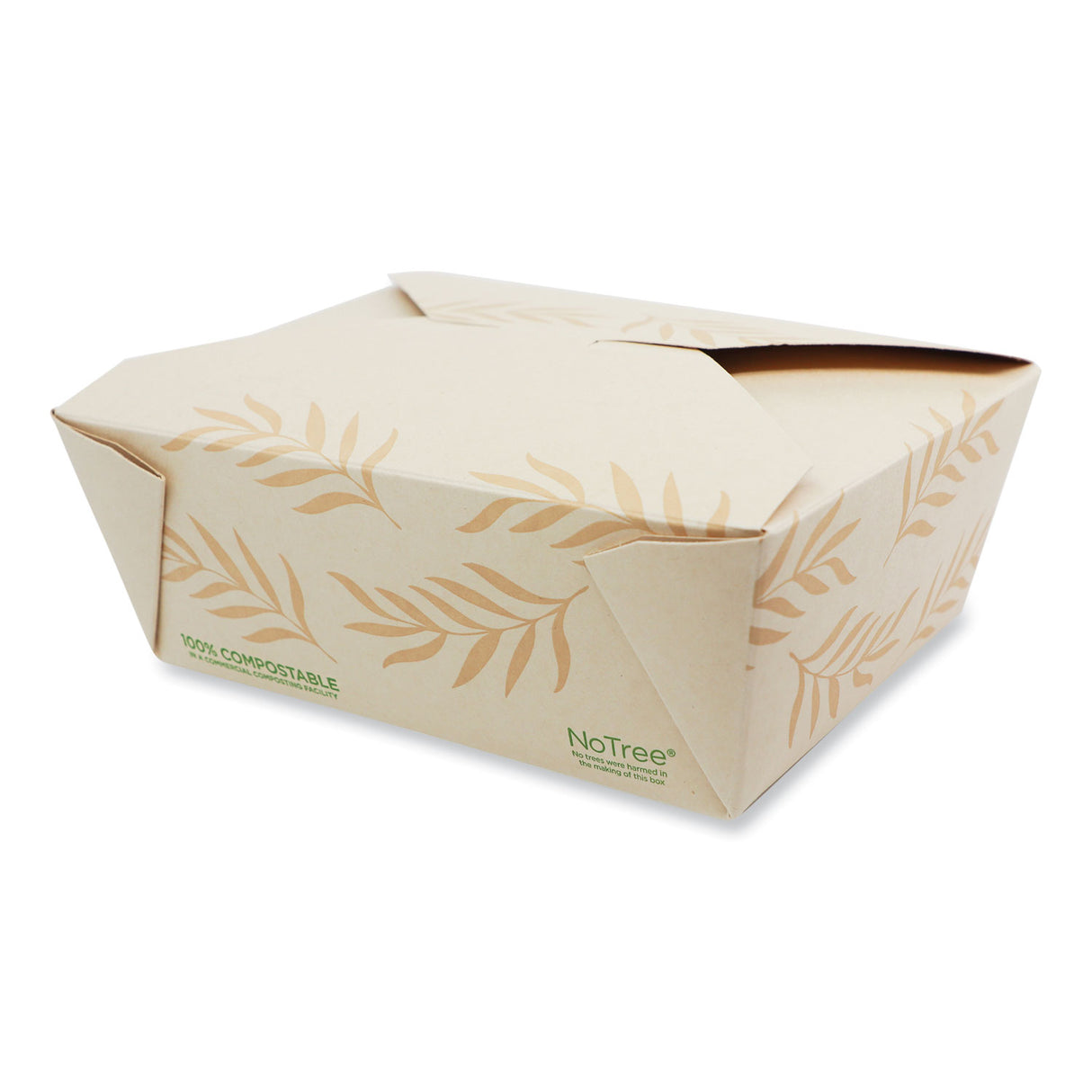 World Centric No Tree Folded Takeout Containers, 46 oz, 5.5 x 6.9 x 2.5, Natural, Sugarcane, 300/Carton (TONT8)
