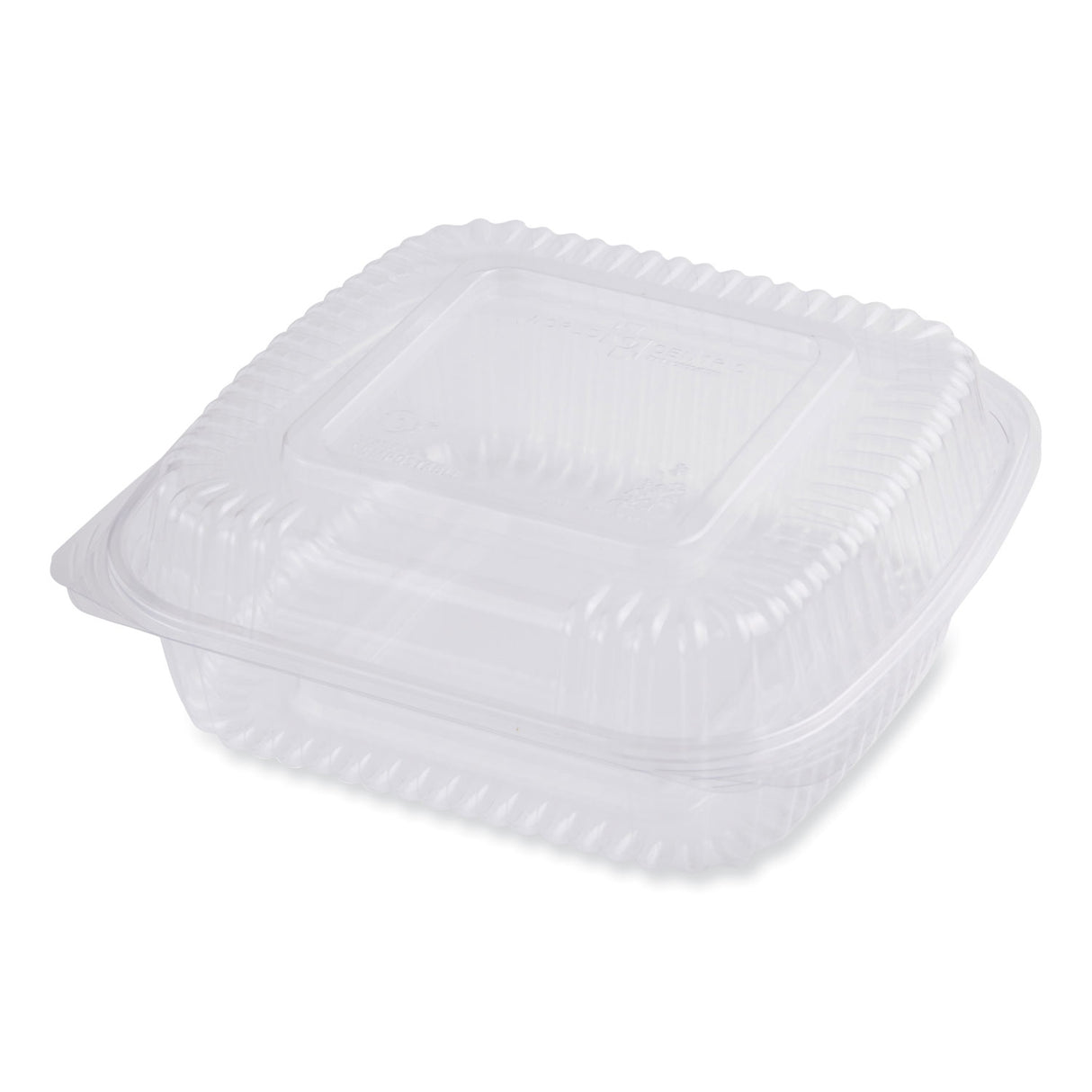 World Centric PLA Hinged Clamshells, 46 oz, 8.3 x 8.6 x 3.1, Clear, Plastic, 300/Carton (KLCS8N)