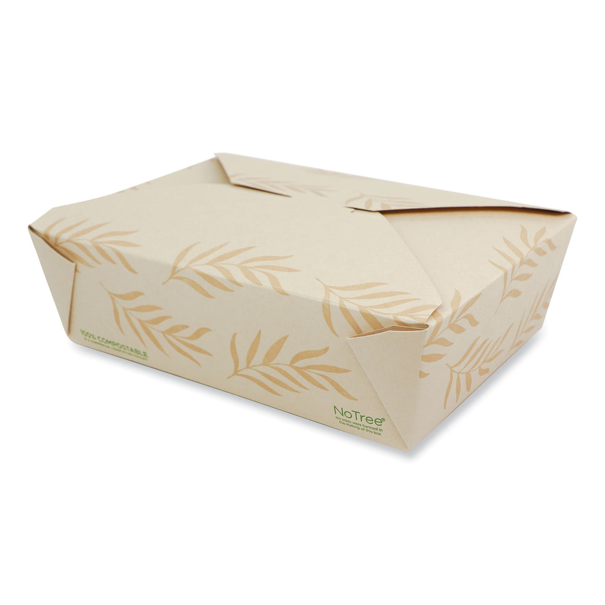 World Centric No Tree Folded Takeout Containers, 65 oz, 6.25 x 8.7 x 2.5, Natural, Sugarcane, 200/Carton (TONT3)